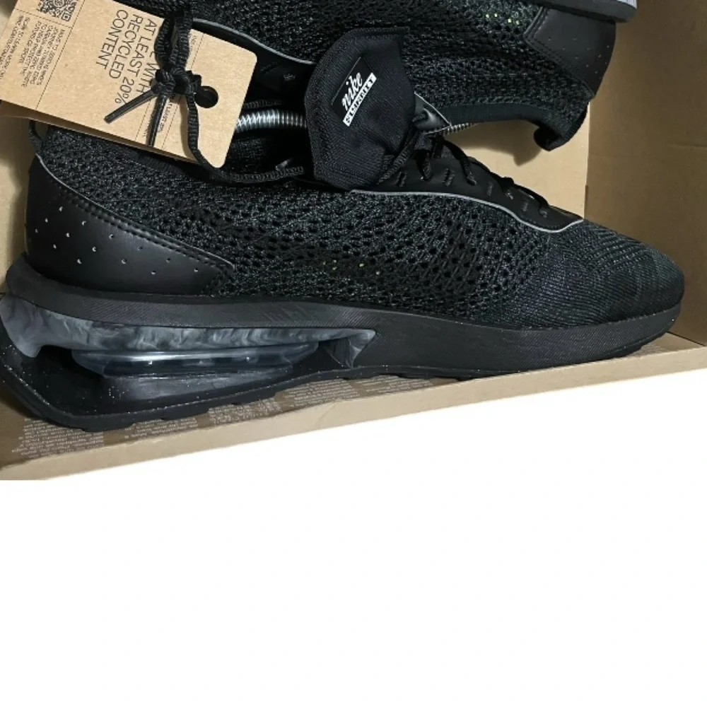 NEW Nike Air Max Flyknit Racer Mens Triple Black Shoes Sz 13